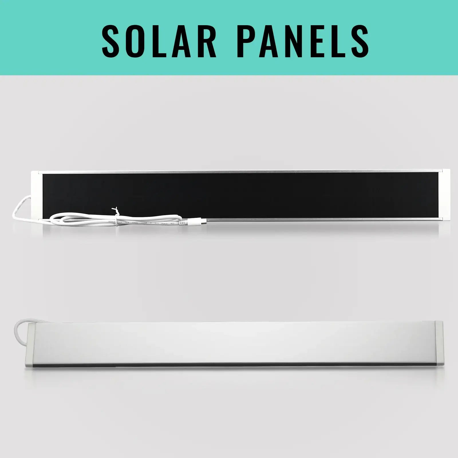 BlindsMagic EcoPower Solar Panel Front and Back View – Slim Waterproof Design for Roller Shades