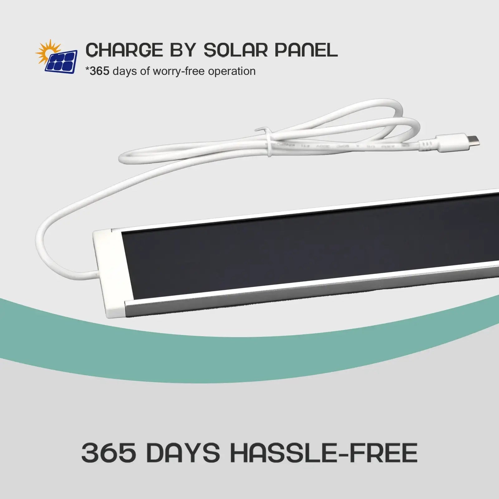 BlindsMagic EcoPower Solar Panel USB Charging Cable – 365 Days Hassle-Free Operation for Motorized Shades