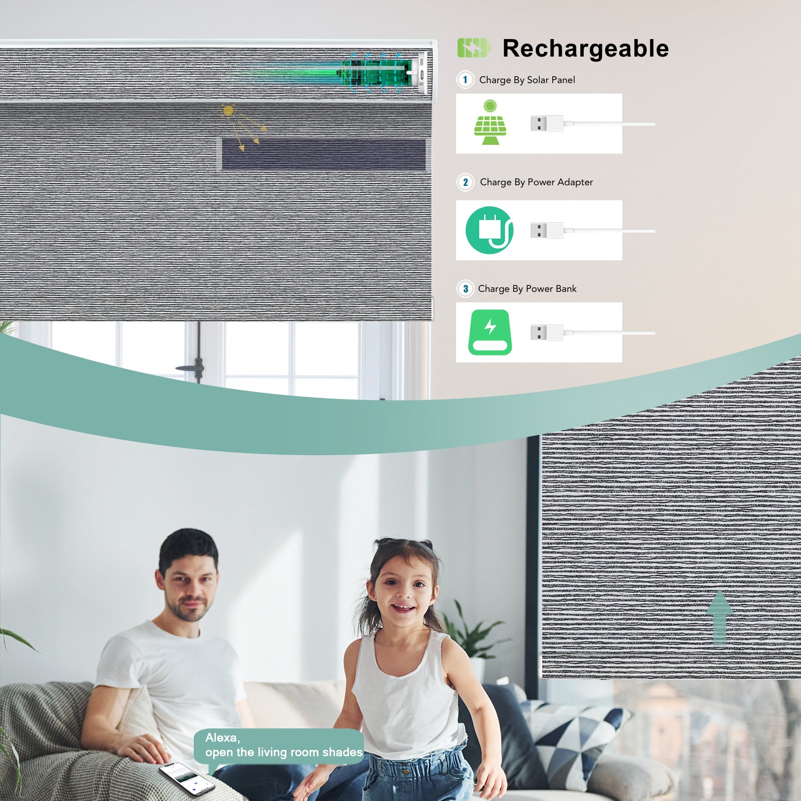 BlindsMagic Smart Motorized Roller Shades 100%