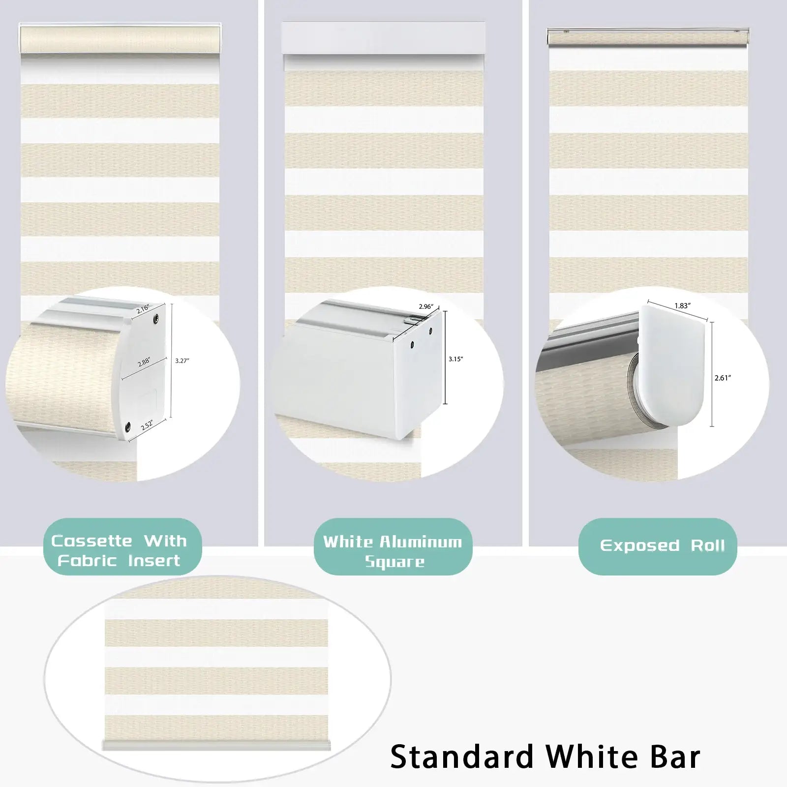 BlindsMagic Motorized Zebra Shades headrail options cassette aluminum exposed roll – zebra shades