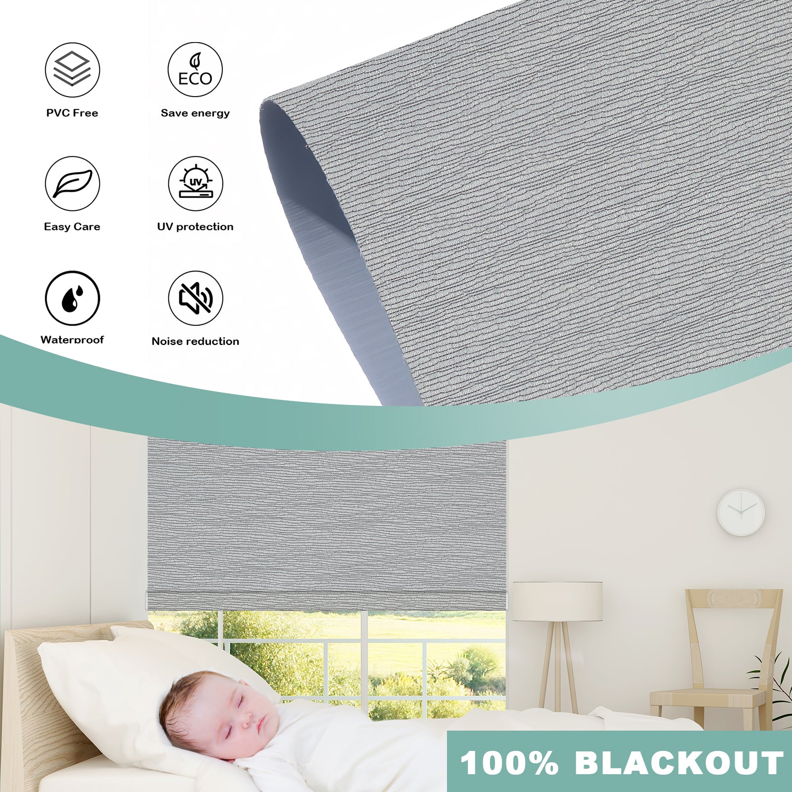 BlindsMagic Smart Motorized Roller Shades 100% Blackout Horizon - BlindsMagic