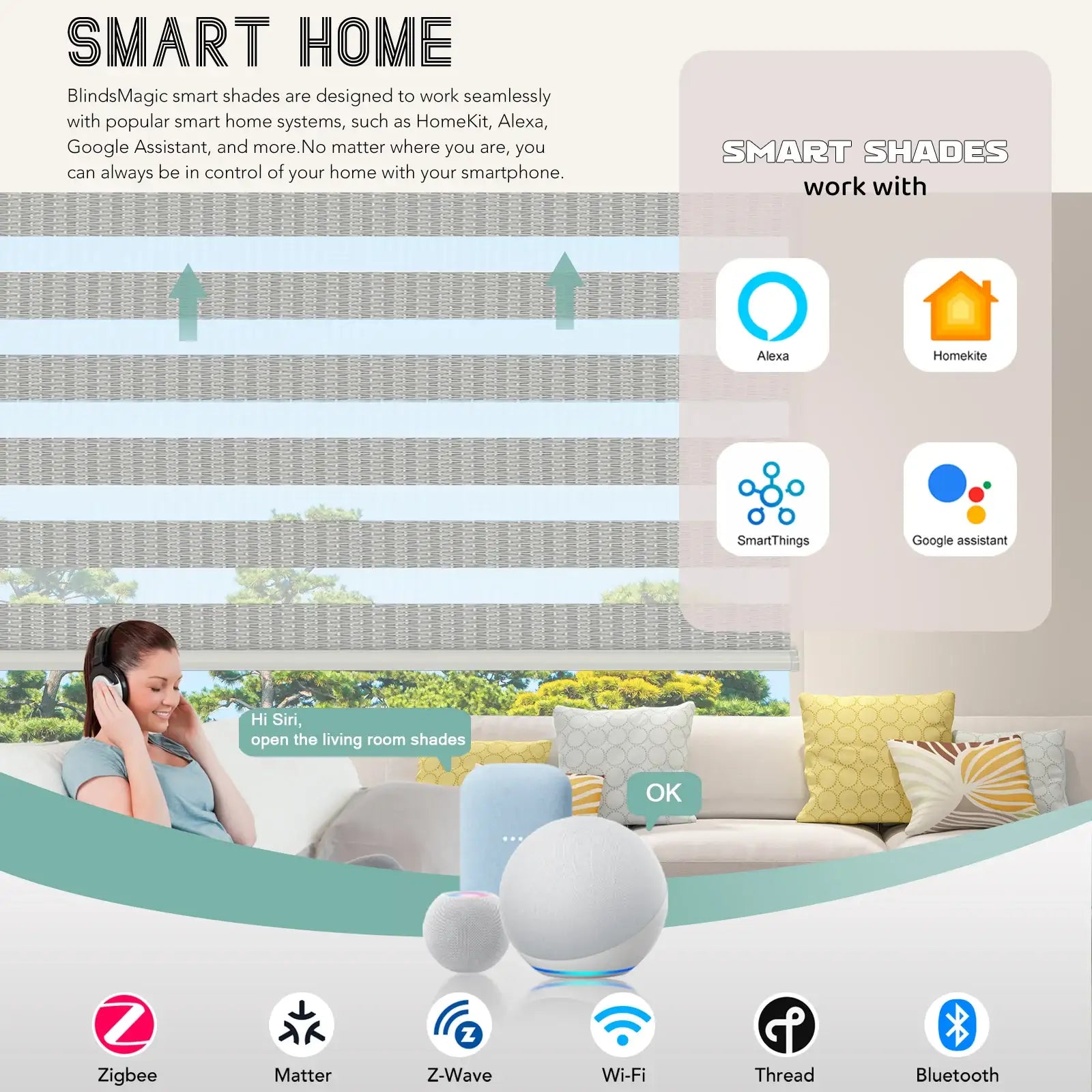 BlindsMagic Motorized Zebra Shades Galaxy Alexa Google HomeKit SmartThings – electric blinds for windows