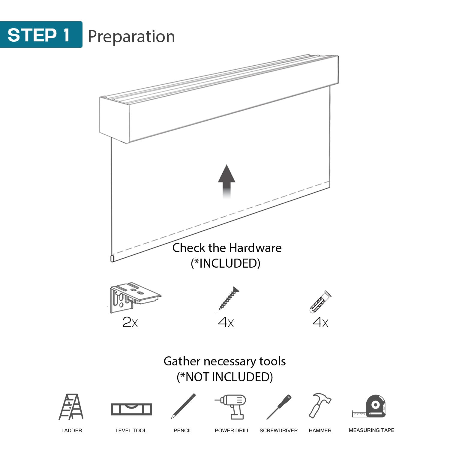 install roller valance right-P