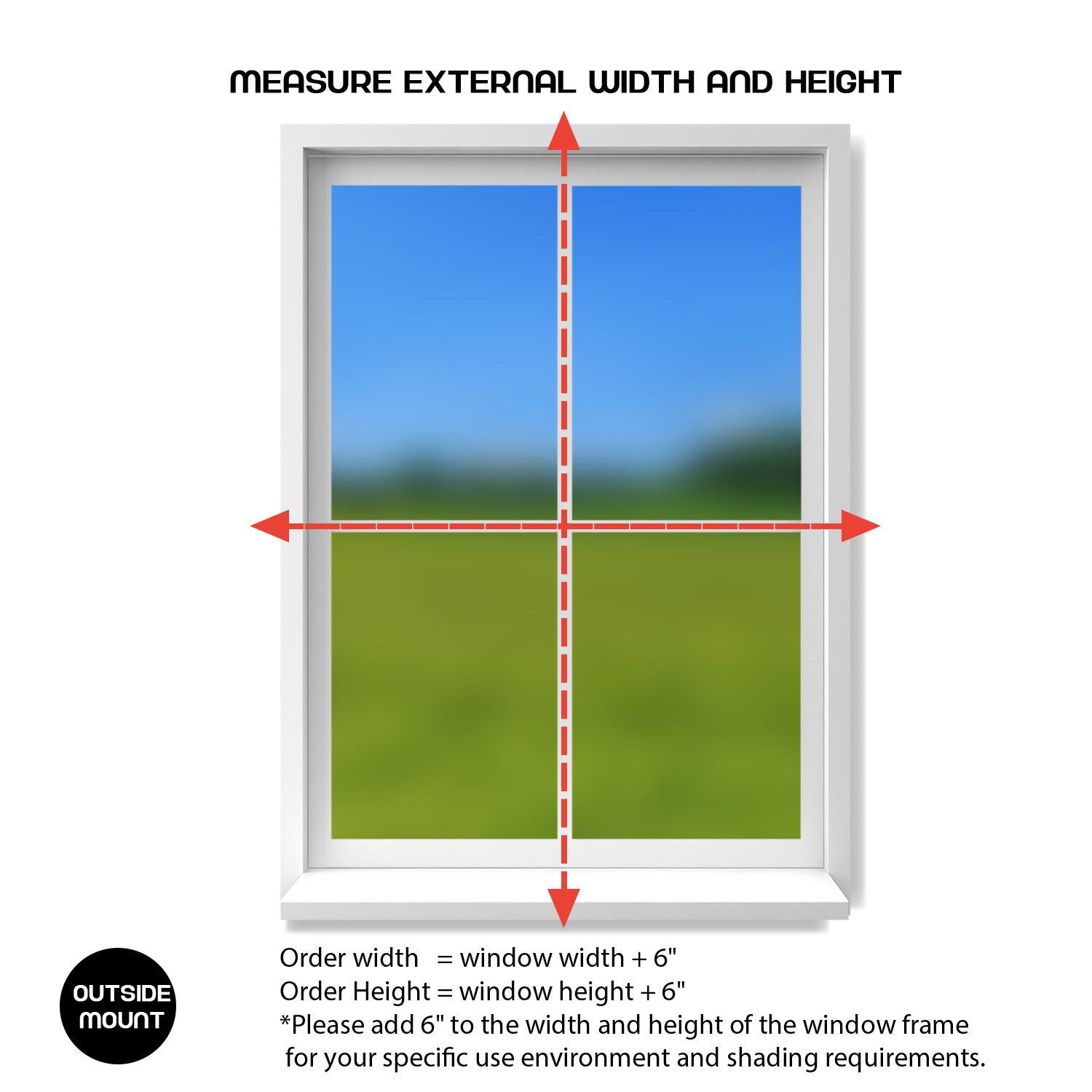 Measure external width and height