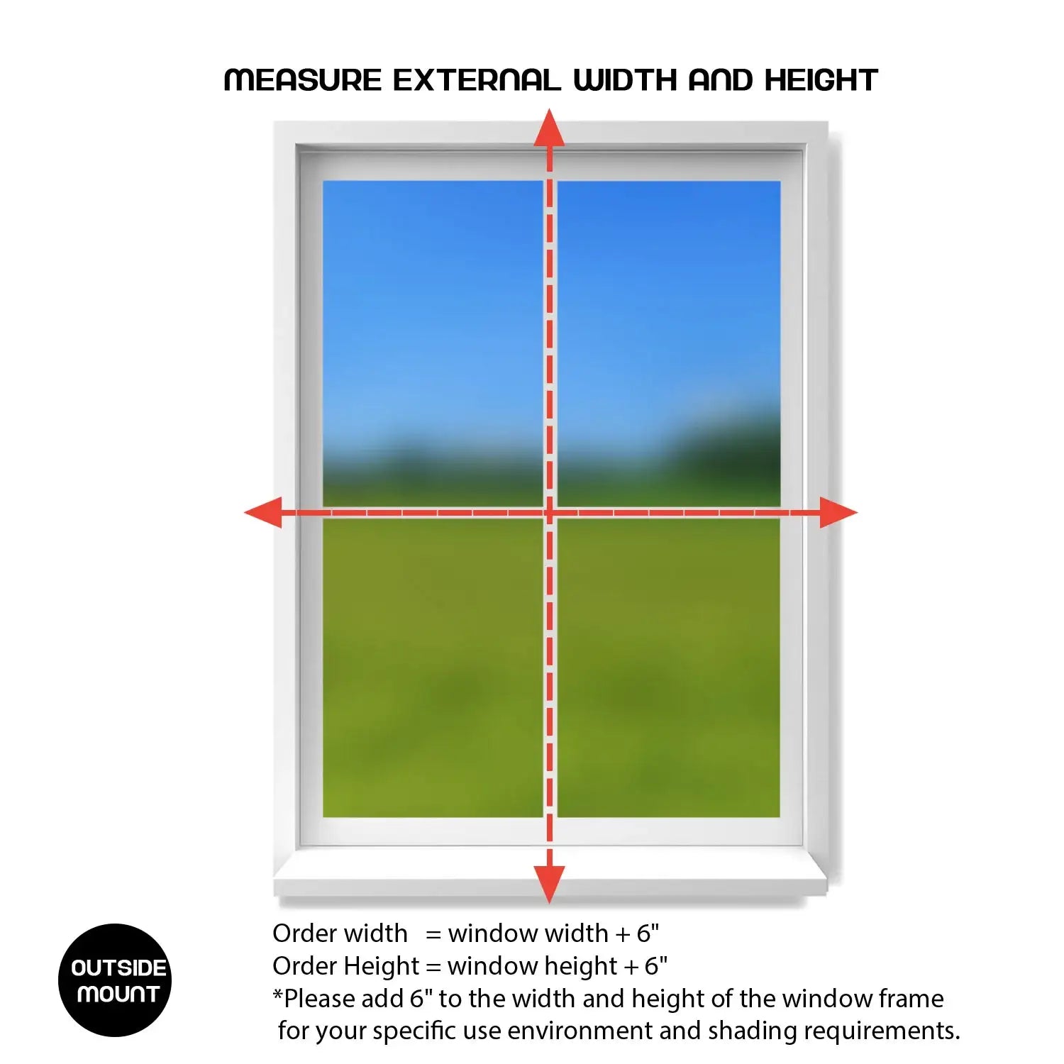 Measure external width and height