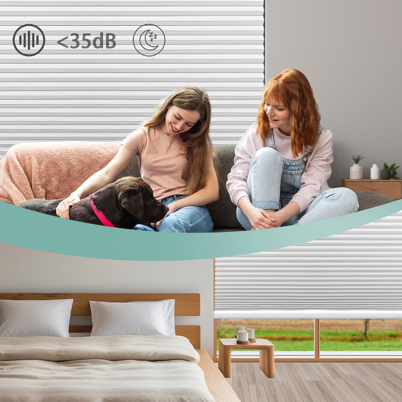Cellular Shades for Noise Cancelling