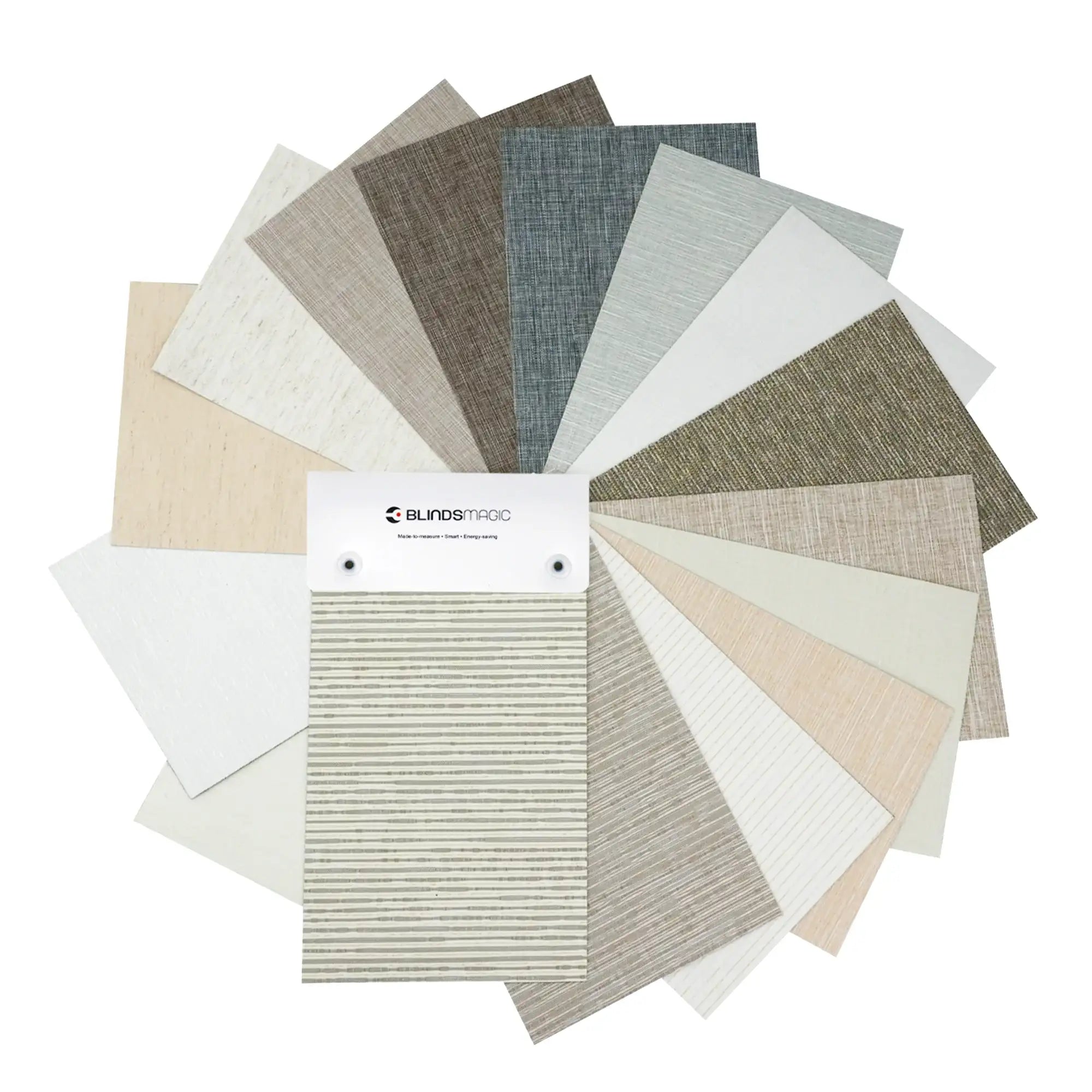 BlindsMagic Roller Shades 100% Blackout Fabric Samples – Light Neutral Color Swatches