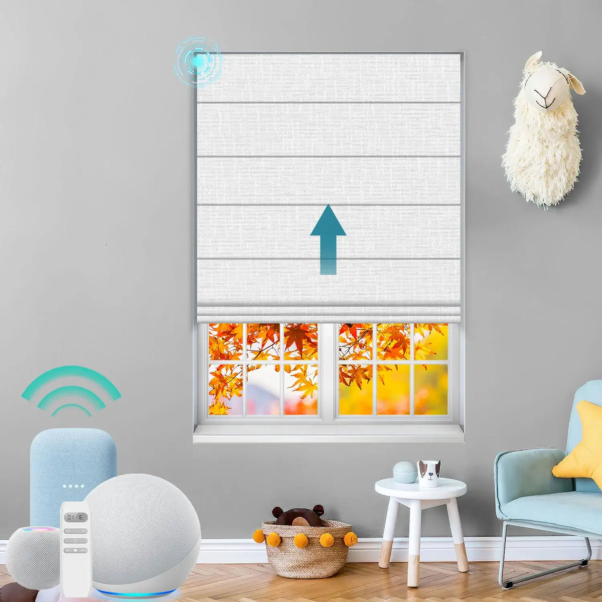 Custom Roman Shades 80% Blackout Melody – Alexa, Google & HomeKit ...