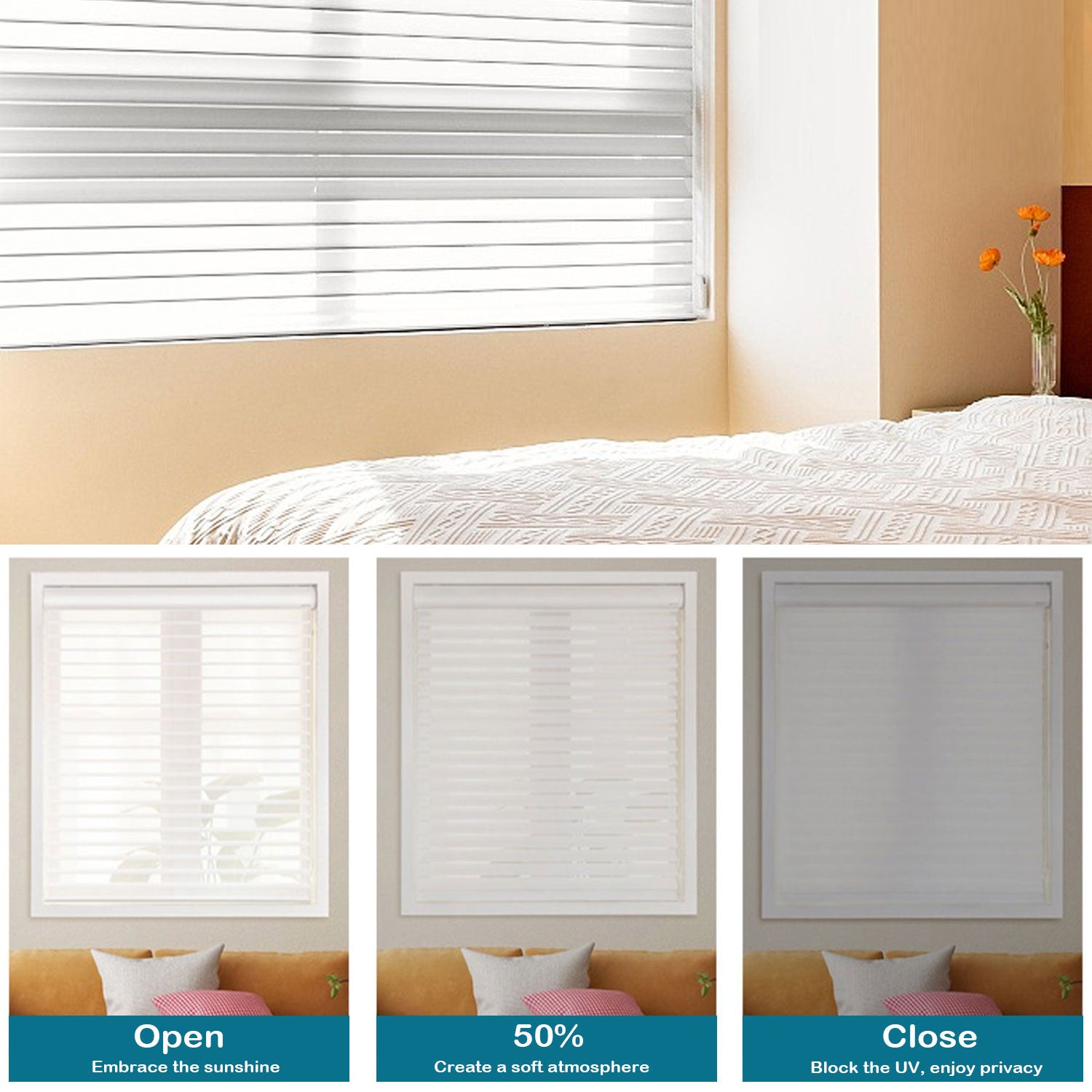 BlindsMagic Smart Motorized Sheer Shades 60% Blackout Classic - BlindsMagic