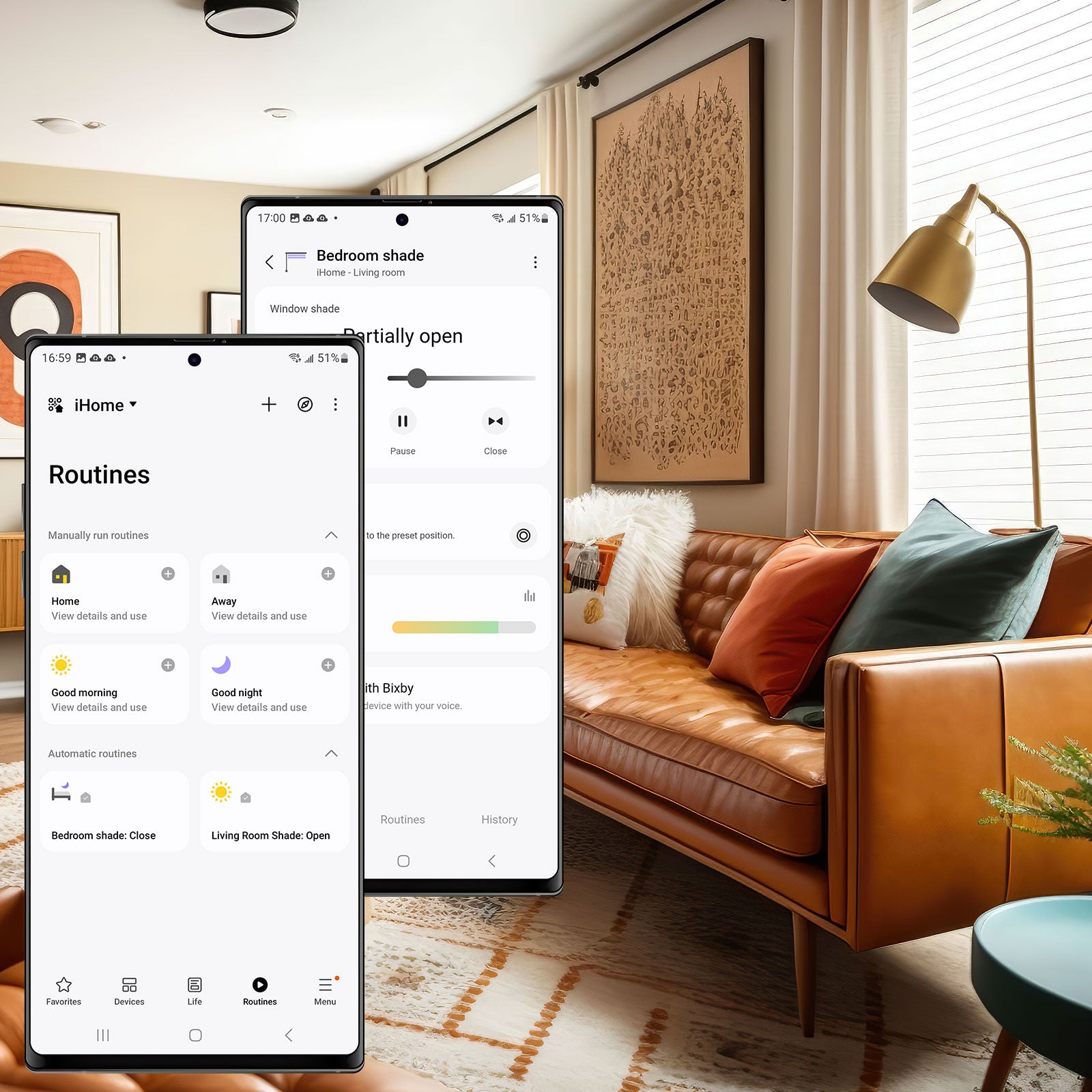 Mobile app shades