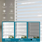 BlindsMagic Smart Motorized Zebra Shades 80% Blackout Linen - BlindsMagic